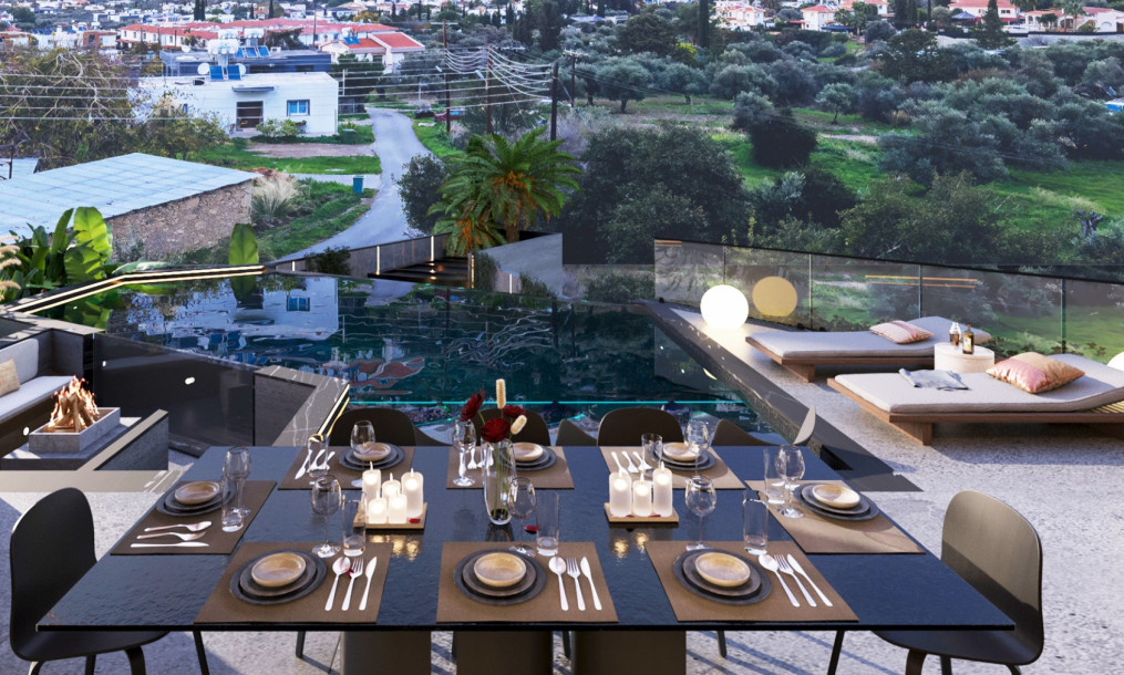 Satılık 4+1  Oyun odası , Sinema odası , özel fitness ve Sauna ,  terasta yaşam alanı Süper Lüks Villa – Girne Ozanköy–-3